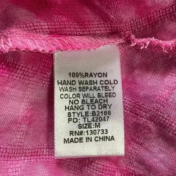 UMGEE Washed Pink  Tie Dye Shirt Mini Dress Frye  Hem Size Medium - Picture 10 of 12